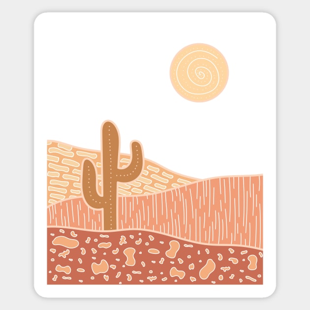 Abstract desert landscape - Brown Version Sticker by sziszigraphics